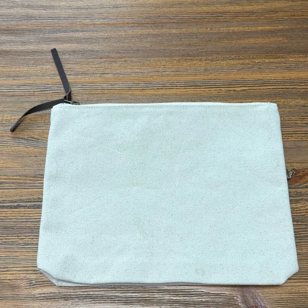 Stylish Cream Canvas Cosmetic Bag by